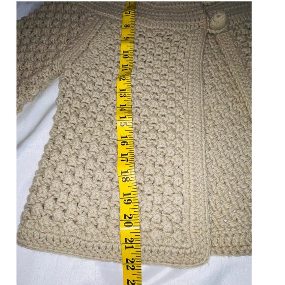 Betty Jackson Black Wool Blend Cardigan - Women's Size 14 - 3/4 Bell Sleeves - Picture 6 of 8